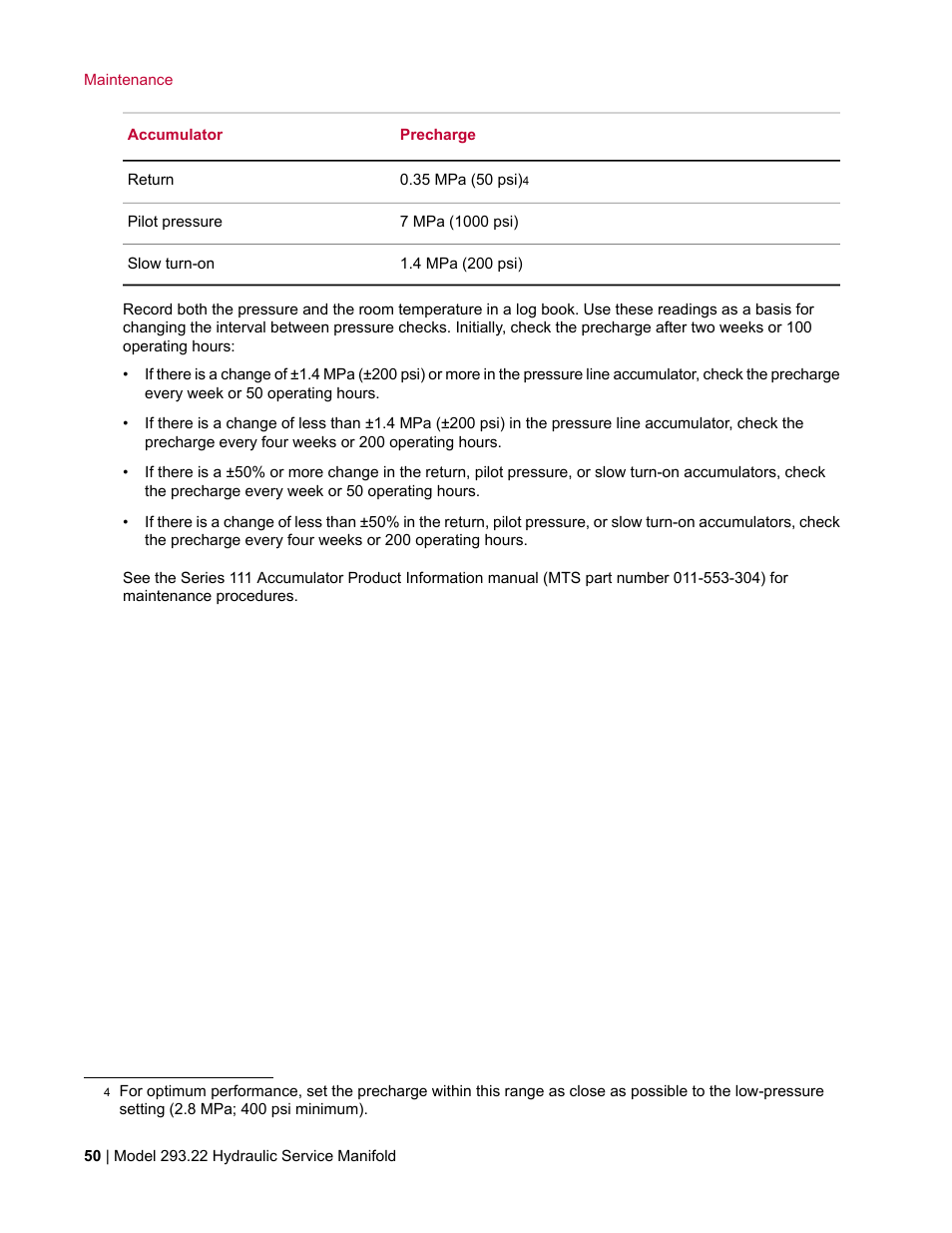 MTS Model 293-22 Hydraulic Service Manifold User Manual | Page 50 / 52
