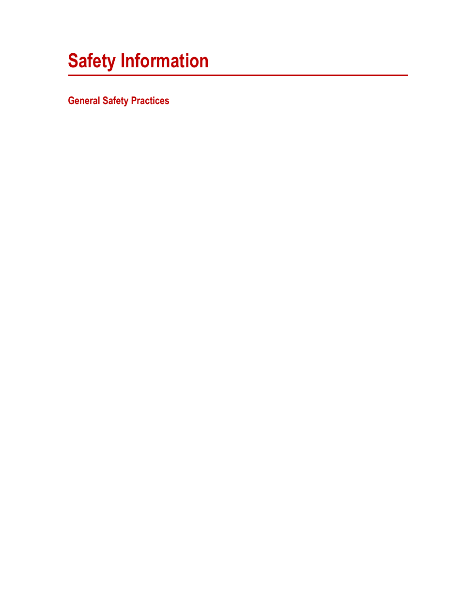 Safety information, General safety practices, Safety information 23 | General safety practices 23 | MTS Isolation Service Manifold User Manual | Page 23 / 40