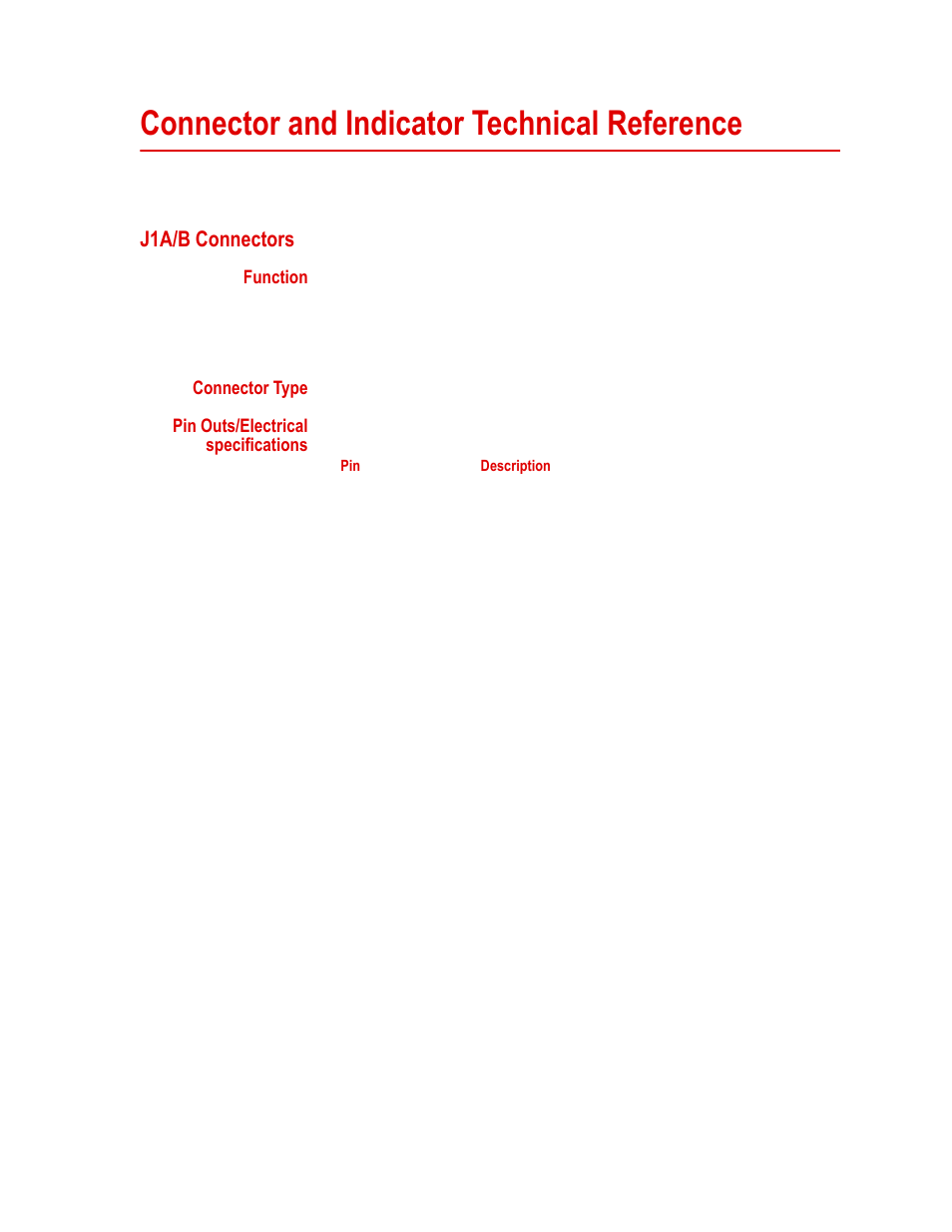 Connector and indicator technical reference, J1a/b connectors, Connector and indicator technical reference 15 | J1a/b connectors 15 | MTS Isolation Service Manifold Controller User Manual | Page 15 / 36