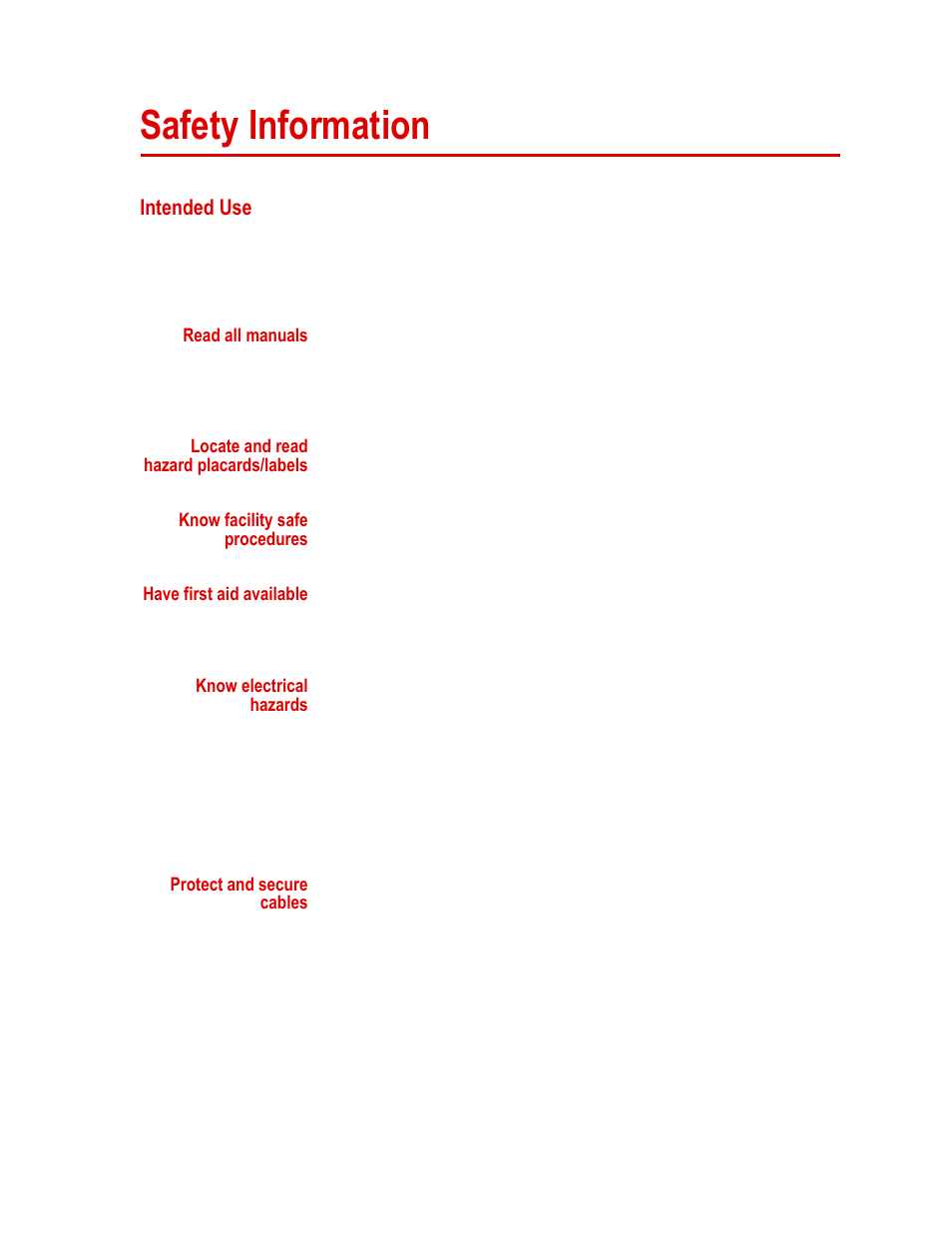 Safety information, Intended use, Safety information 25 | Intended use 25 | MTS Isolation Service Manifold Controller User Manual | Page 25 / 36