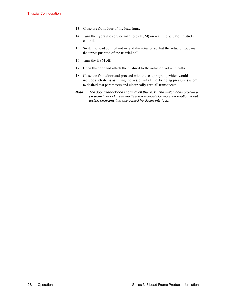 MTS 316 Load Frame User Manual | Page 26 / 44