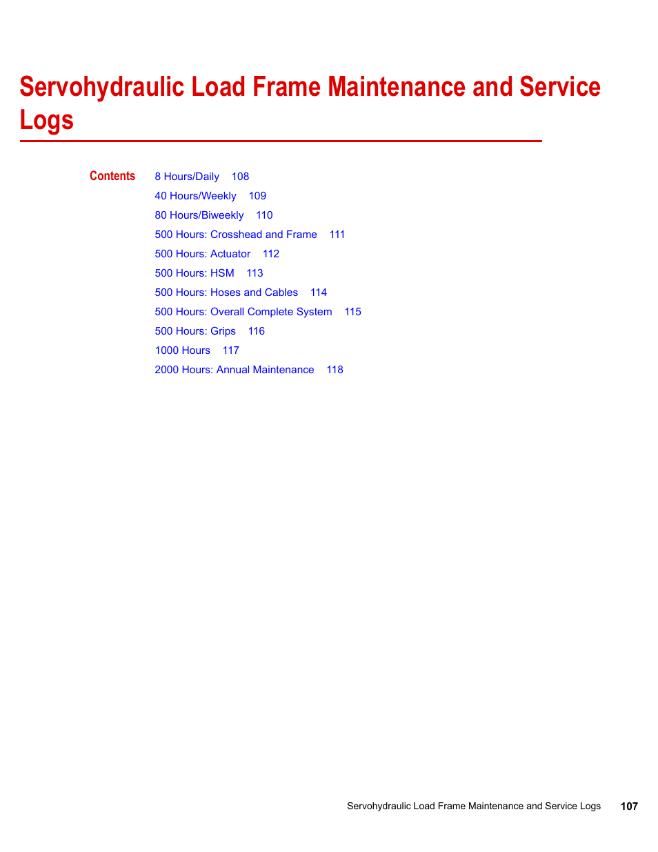 MTS 318 Load Unit User Manual | Page 107 / 120