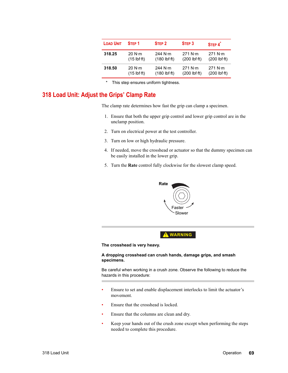 318 load unit: adjust the grips’ clamp rate, 318 load unit: adjust the grips’ clamp rate 69 | MTS 318 Load Unit User Manual | Page 69 / 120