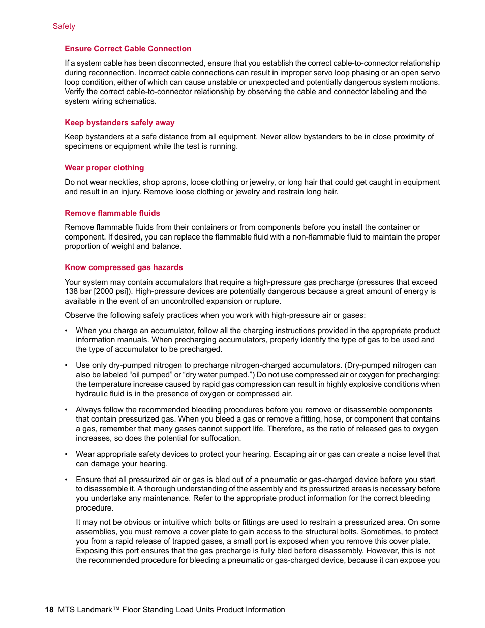 MTS Landmark  Floor Standing User Manual | Page 18 / 128