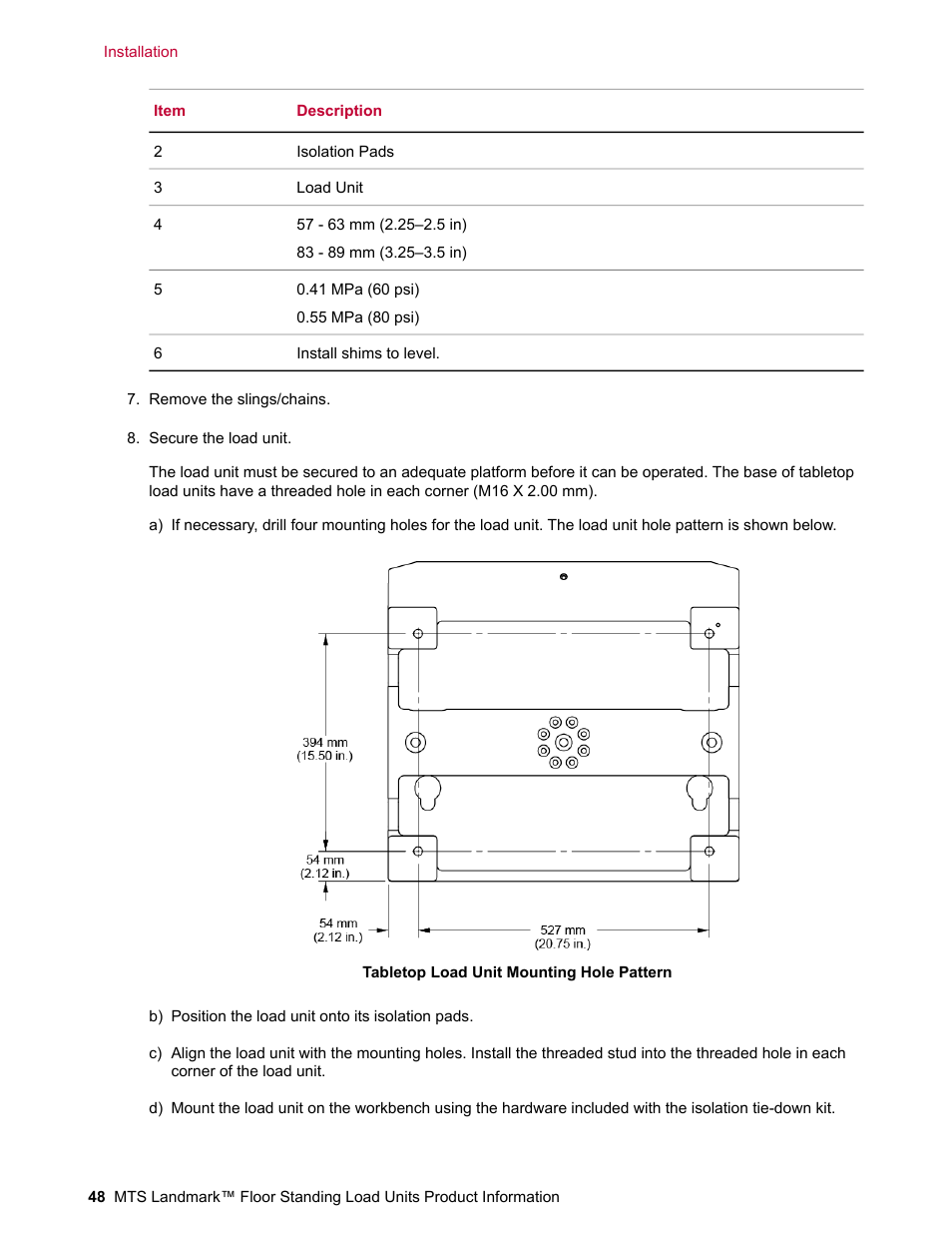 MTS Landmark  Floor Standing User Manual | Page 48 / 128