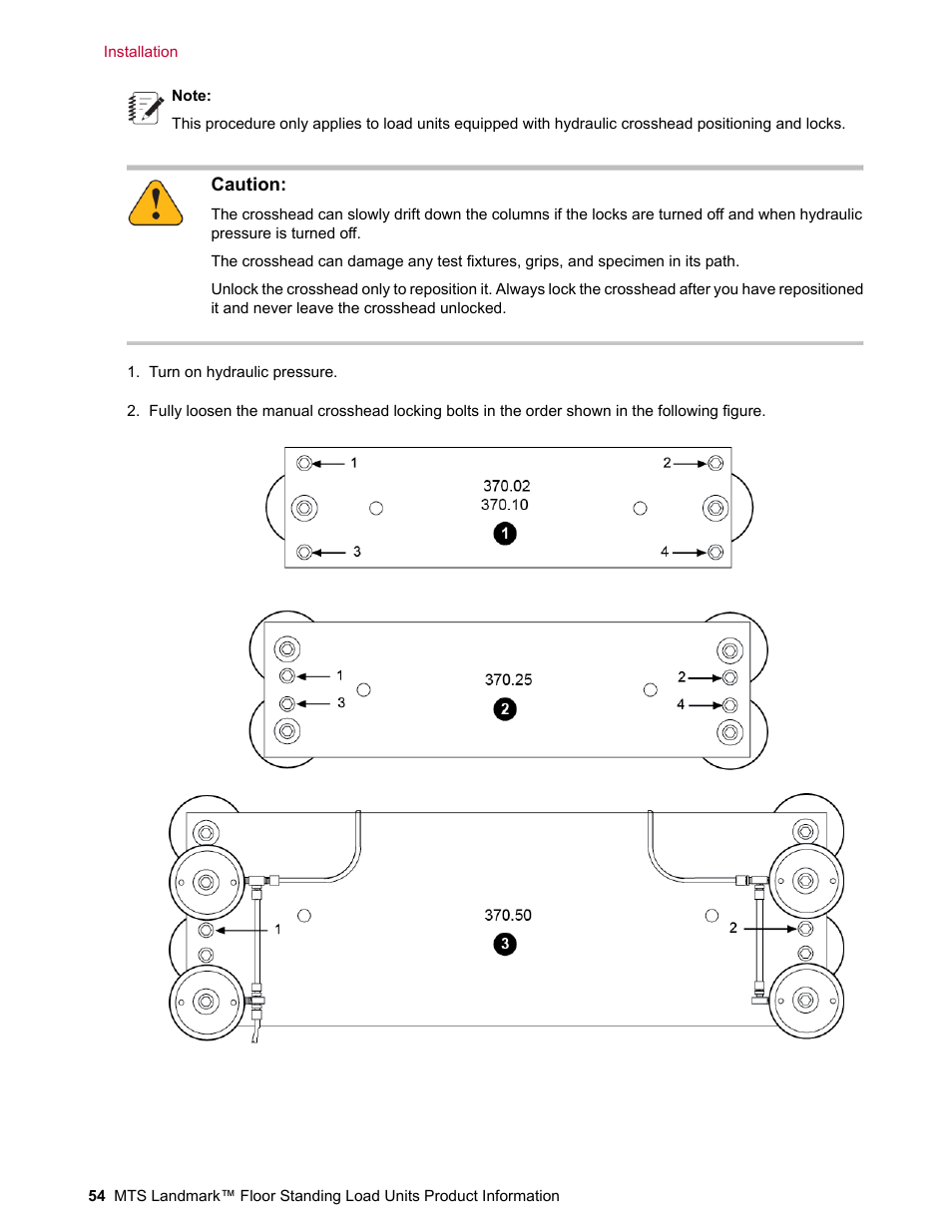 MTS Landmark  Floor Standing User Manual | Page 54 / 128