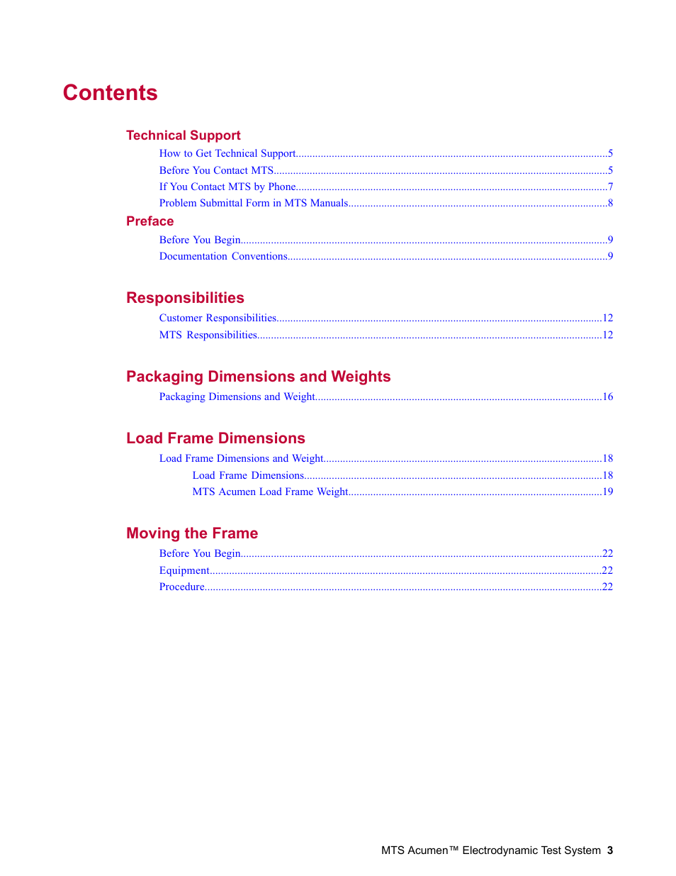 MTS Acumen Electrodynamic Lift and Move Guide User Manual | Page 3 / 26