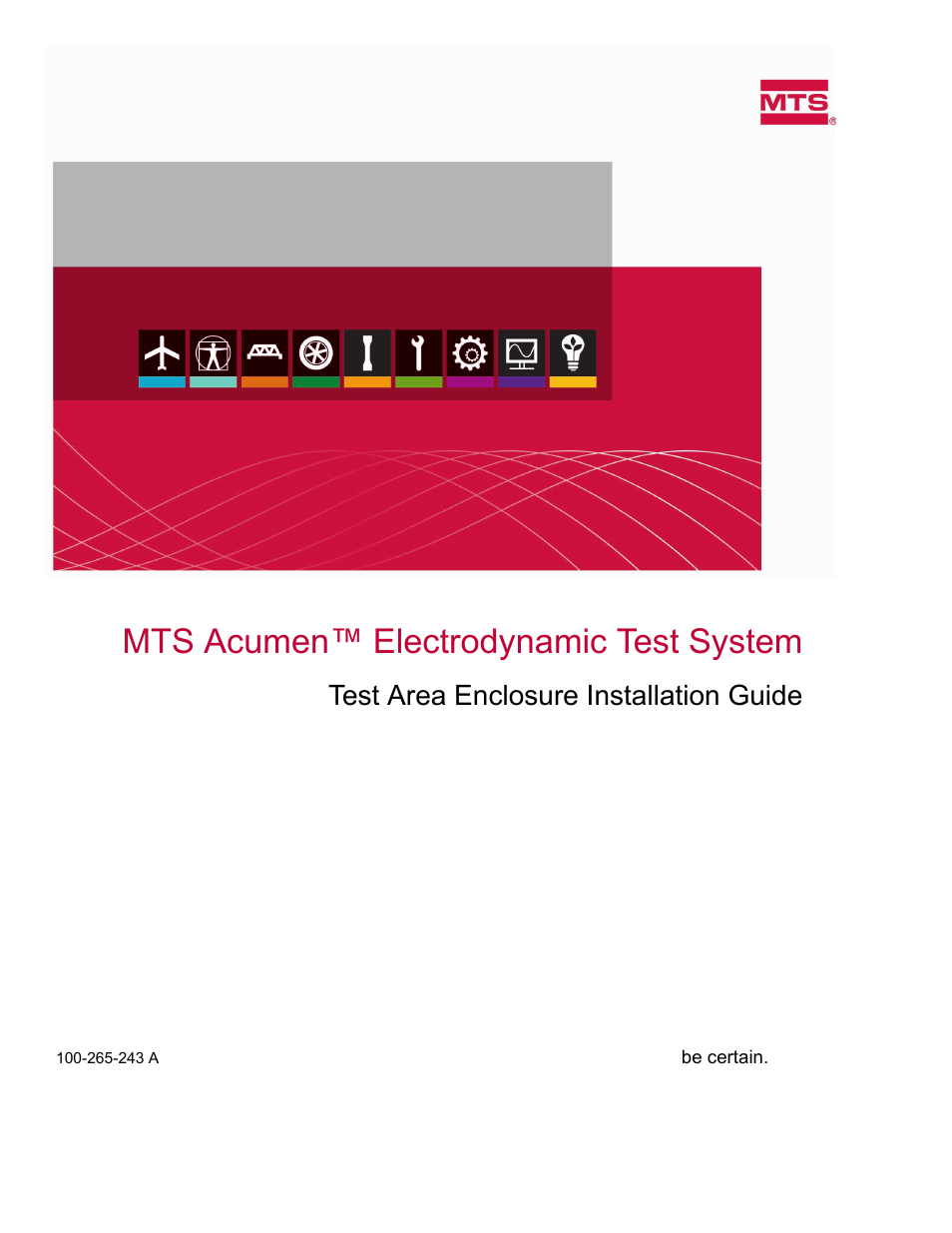 MTS Acumen Electrodynamic Test Area Enclosure User Manual | 18 pages