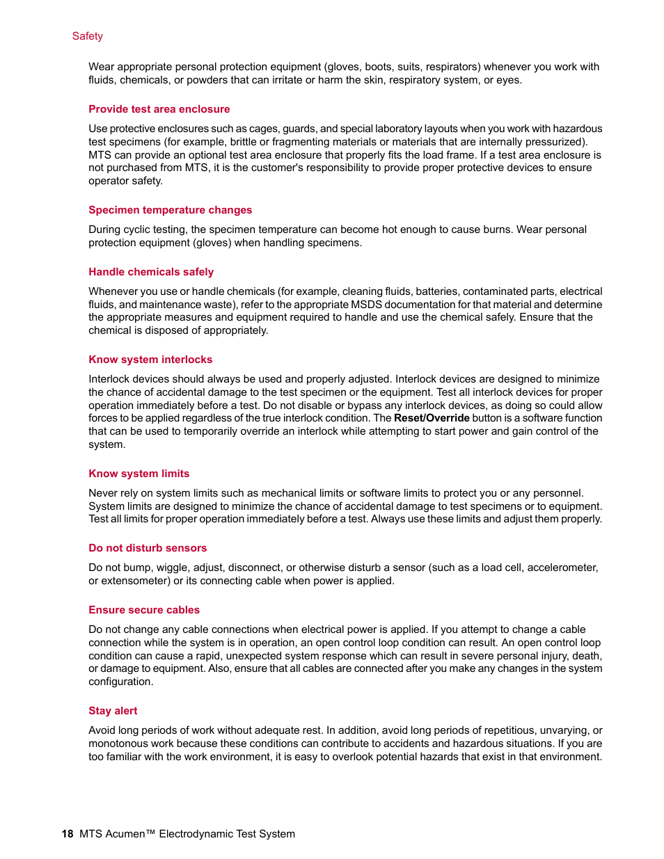 MTS Acumen Electrodynamic Test System Load Frame User Guide User Manual | Page 18 / 74