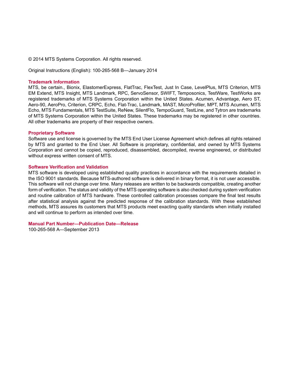 MTS Acumen Electrodynamic Test System Load Frame User Guide User Manual | Page 2 / 74