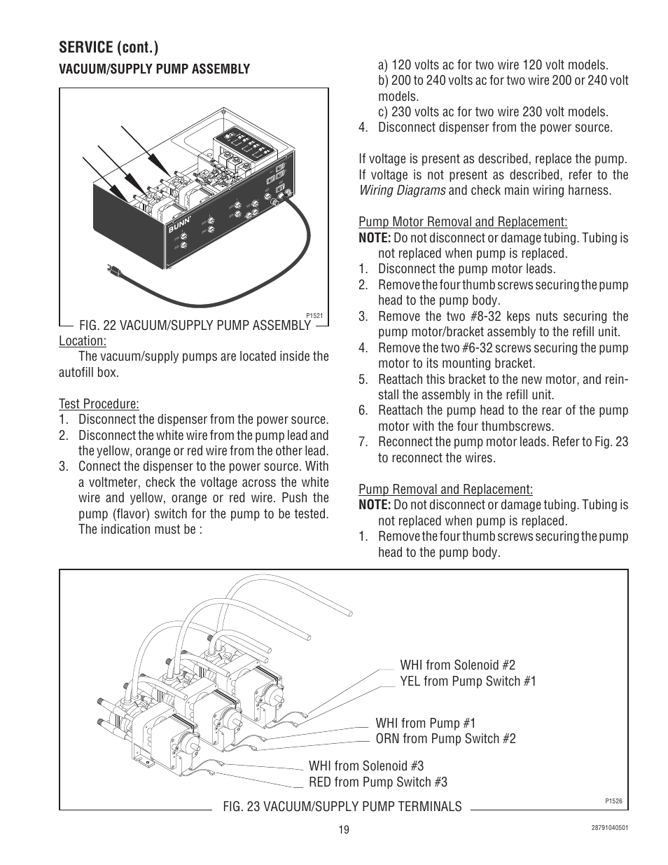 Service (cont.), Wiring diagrams | Bunn AFPO-2 User Manual | Page 19 / 25