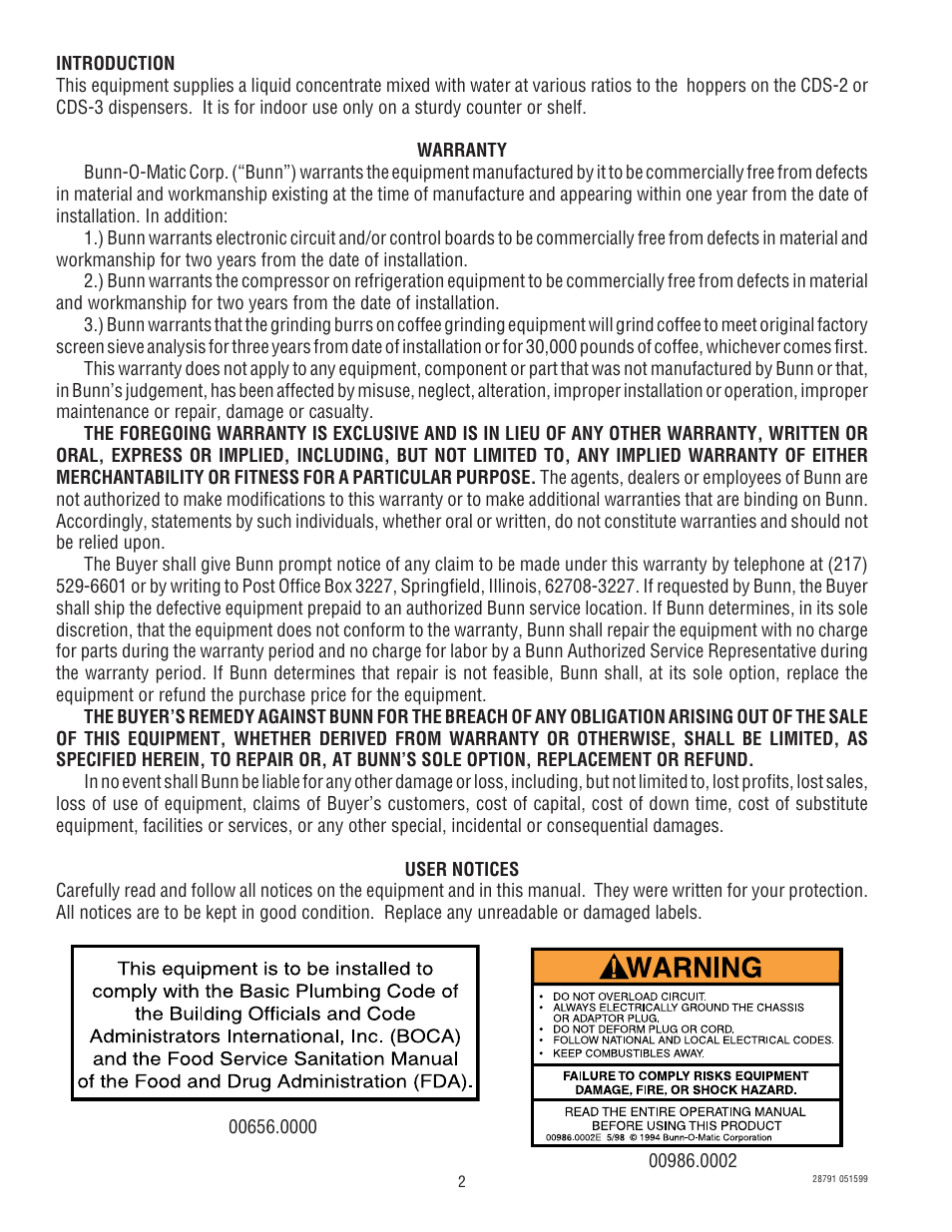 Bunn AFPO-2 User Manual | Page 2 / 25