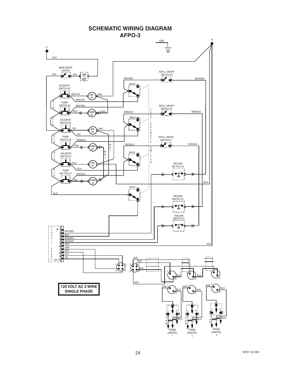 Schematic wiring diagram afpo-3, 120 volt ac 2 wire single phase | Bunn AFPO-2 User Manual | Page 24 / 25