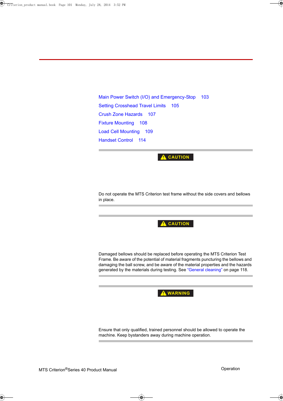 MTS Criterion 40 - Manual User Manual | Page 101 / 138