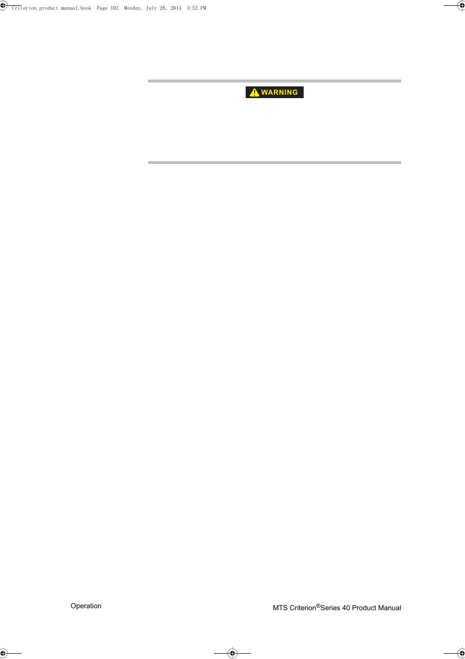 MTS Criterion 40 - Manual User Manual | Page 102 / 138