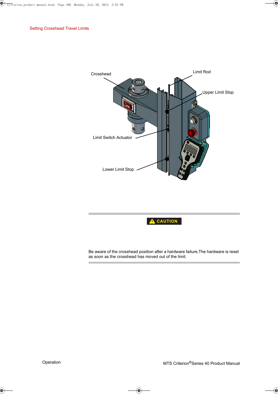 Moving the crosshead | MTS Criterion 40 - Manual User Manual | Page 106 / 138