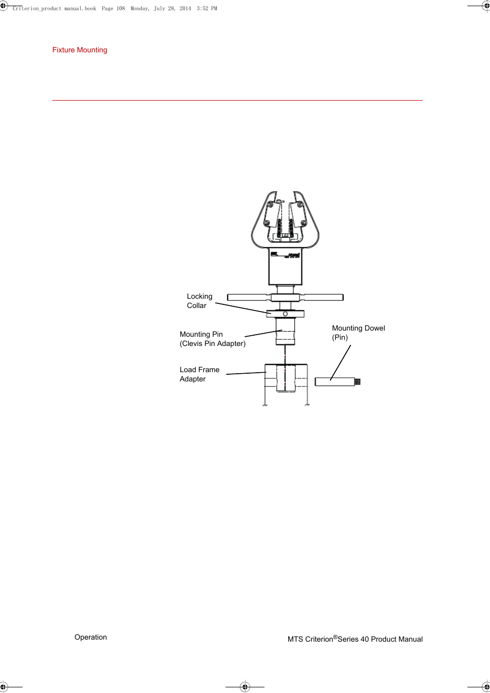 Fixture mounting, Fixture mounting 108 | MTS Criterion 40 - Manual User Manual | Page 108 / 138