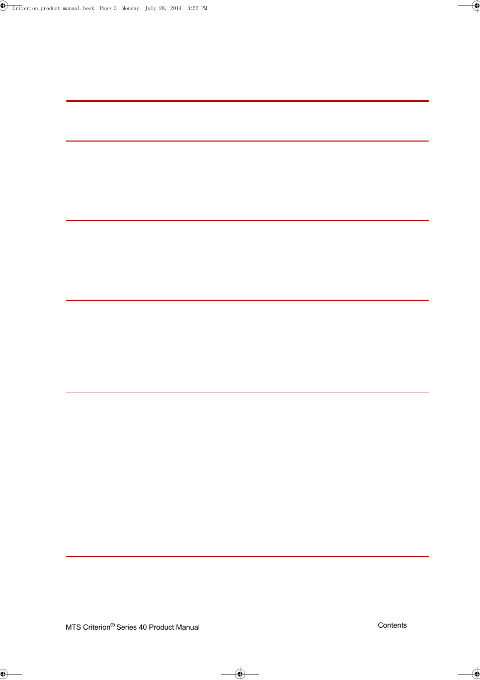 MTS Criterion 40 - Manual User Manual | Page 3 / 138