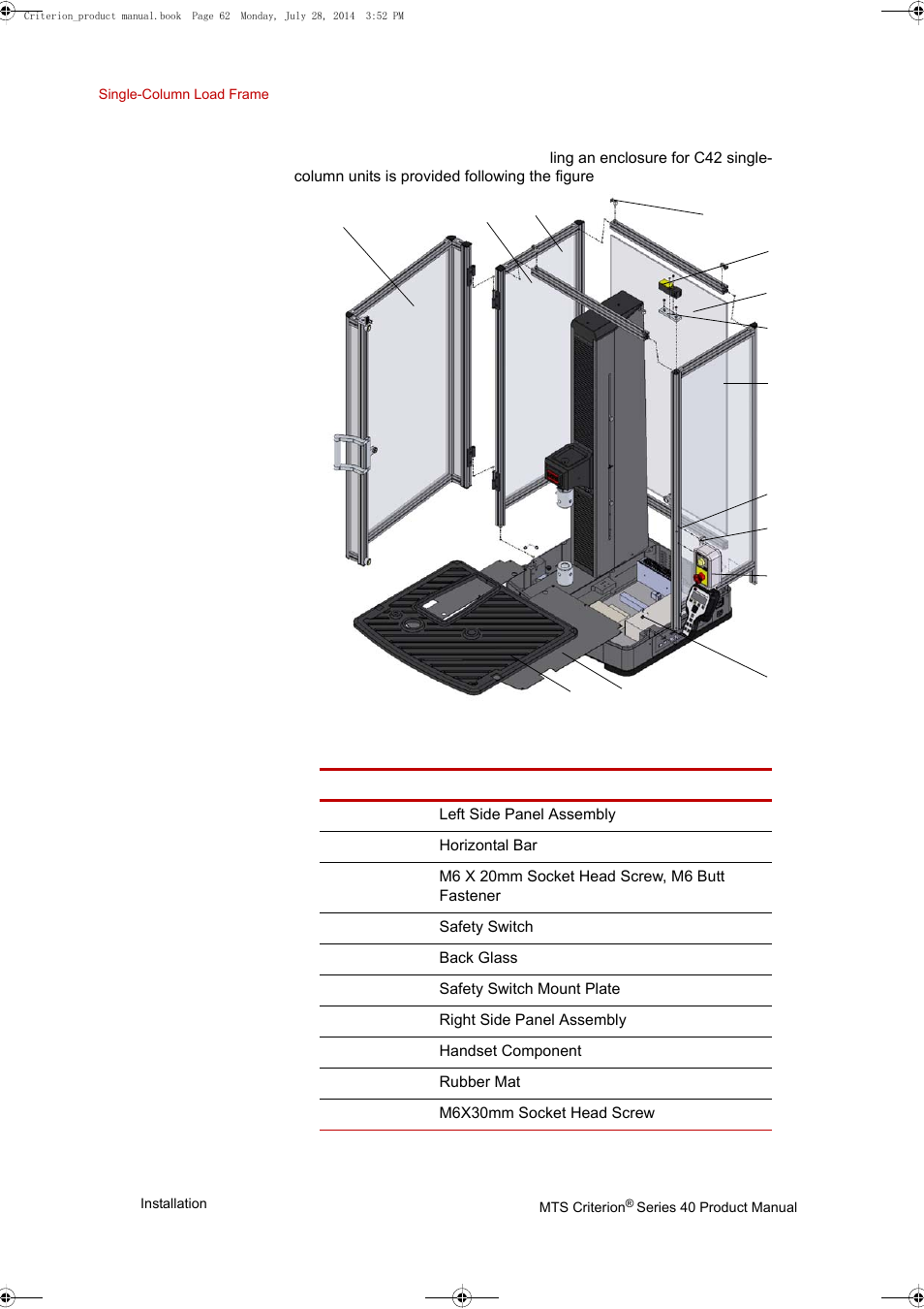 C42 model | MTS Criterion 40 - Manual User Manual | Page 62 / 138