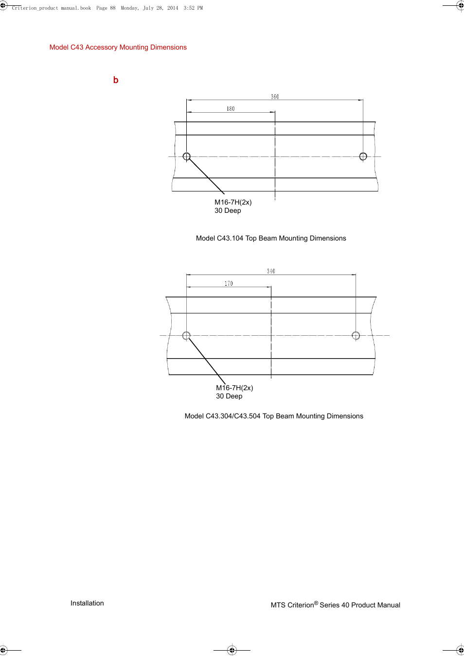 Top b eam | MTS Criterion 40 - Manual User Manual | Page 88 / 138