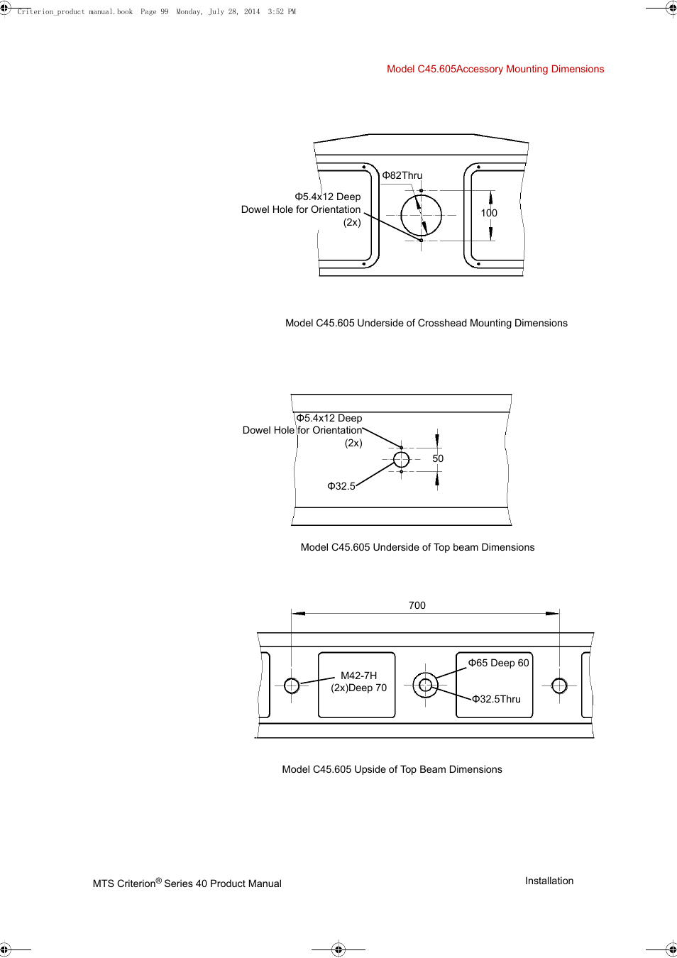Top beam | MTS Criterion 40 - Manual User Manual | Page 99 / 138
