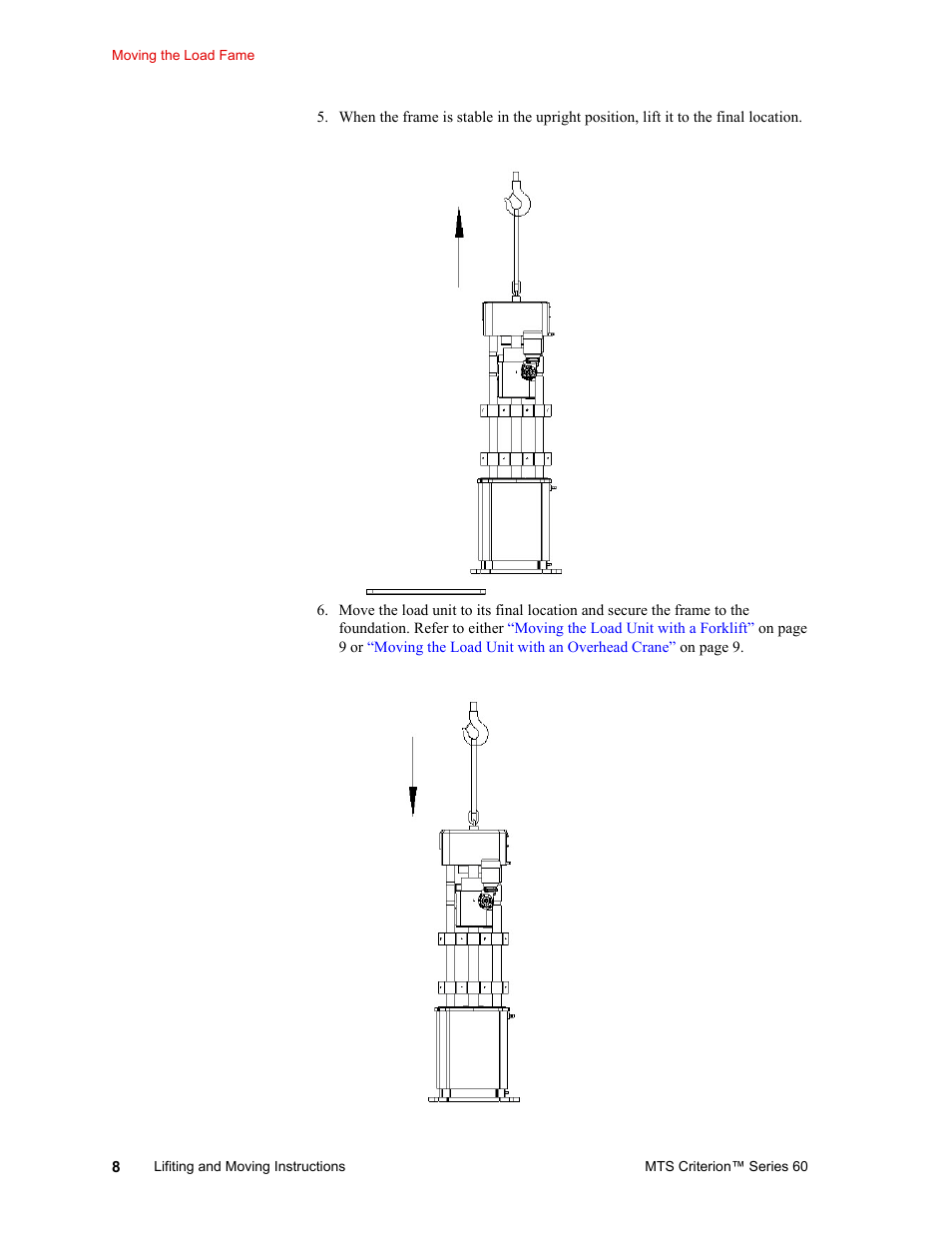 MTS Criterion 60 - Lifting and Moving Instructions User Manual | Page 8 / 15