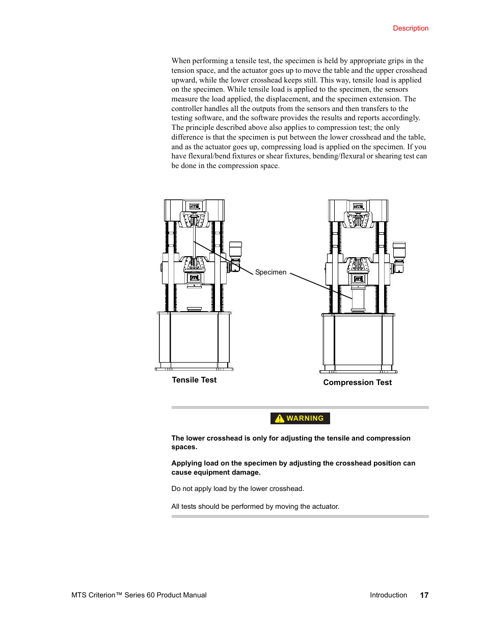 MTS Criterion 60 - Manual User Manual | Page 17 / 98