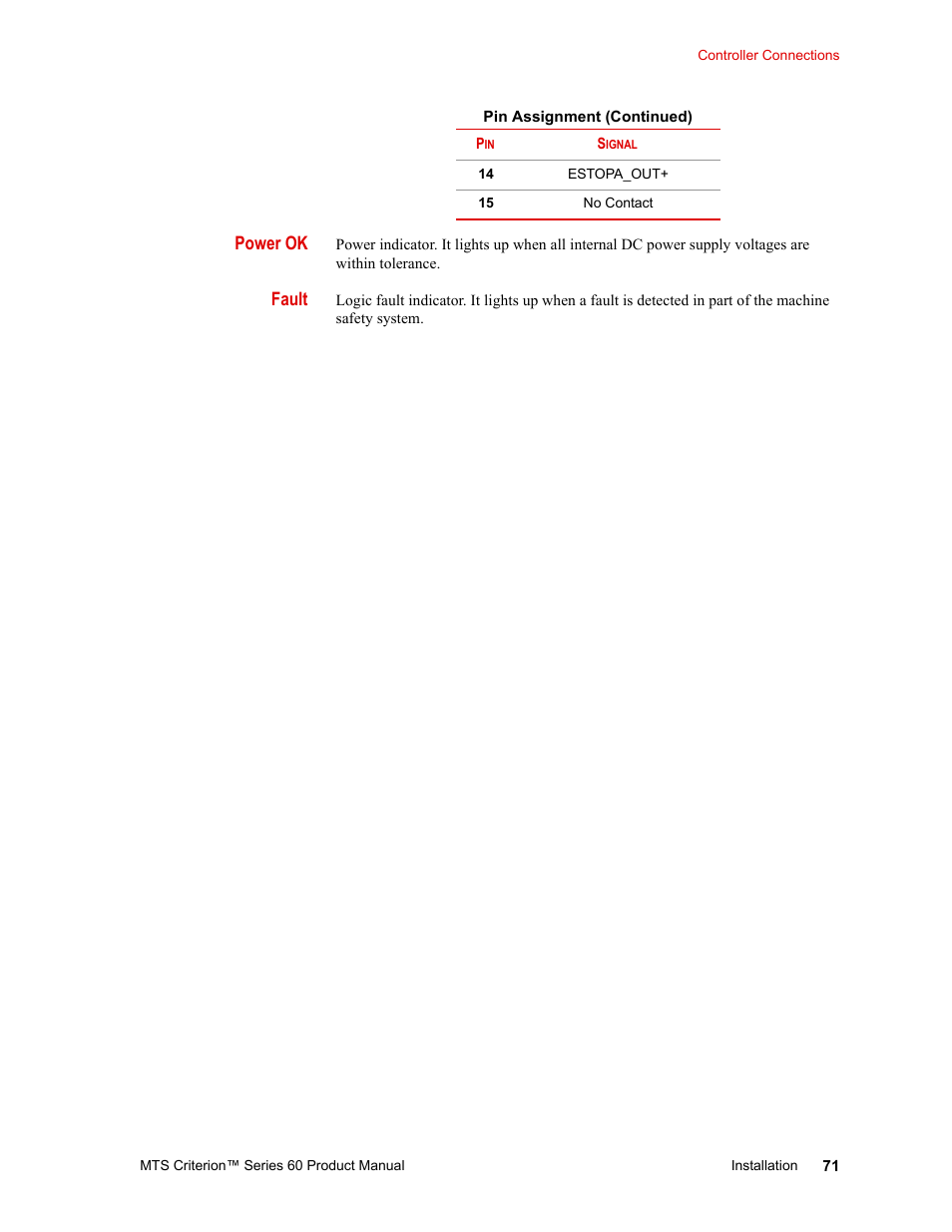 MTS Criterion 60 - Manual User Manual | Page 71 / 98