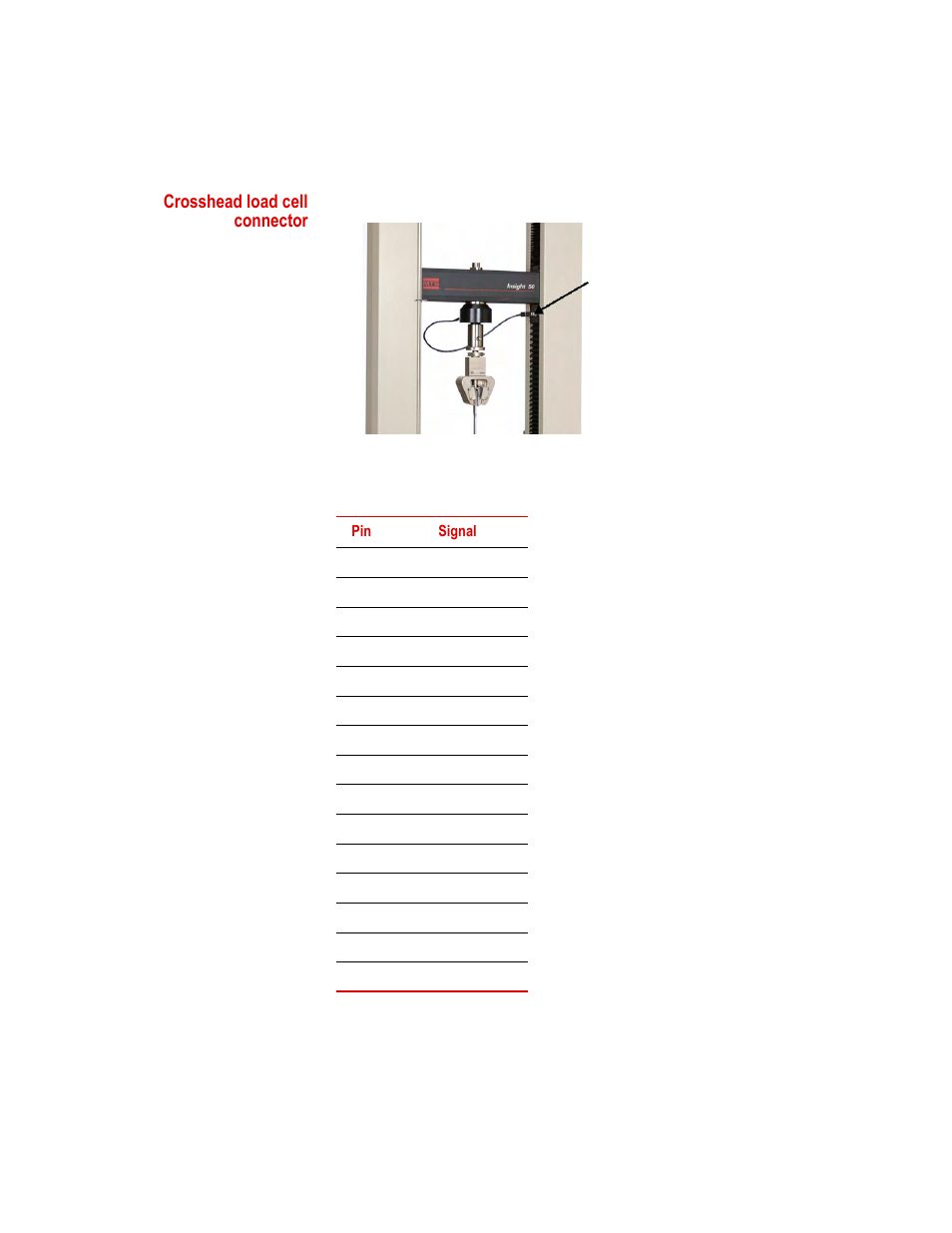 Crosshead load cell connector | MTS Insight - 1kN to 300kN User Manual | Page 55 / 76