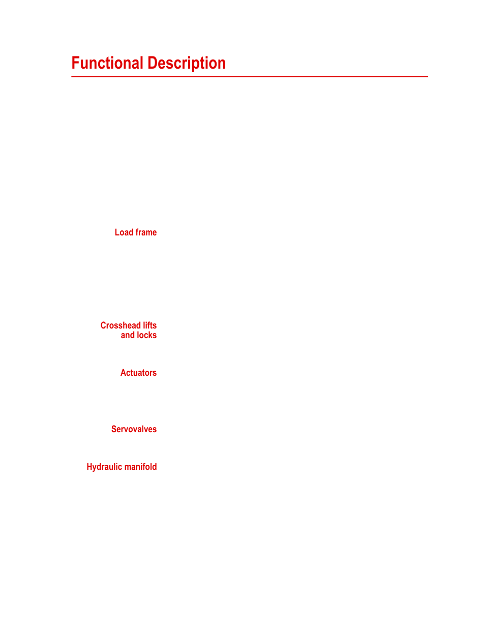 Functional description, Functional description 17 | MTS Series 311 Load Frame User Manual | Page 17 / 86