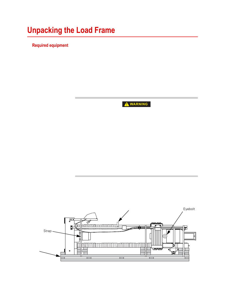 Unpacking the load frame, Unpacking the load frame 34 | MTS Series 311 Load Frame User Manual | Page 34 / 86