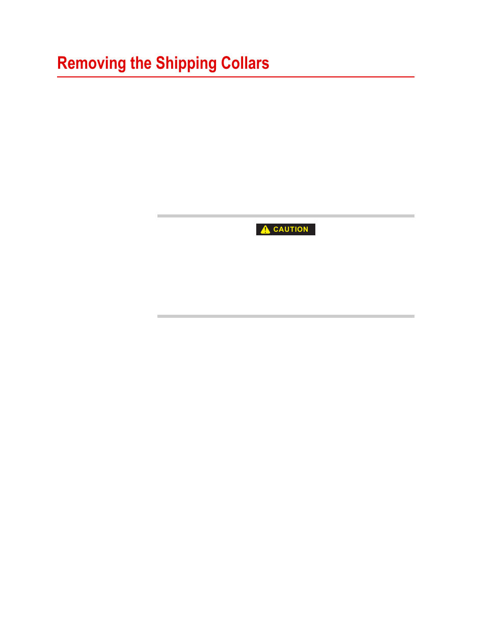 Removing the shipping collars, Removing the shipping collars 40 | MTS Series 311 Load Frame User Manual | Page 40 / 86