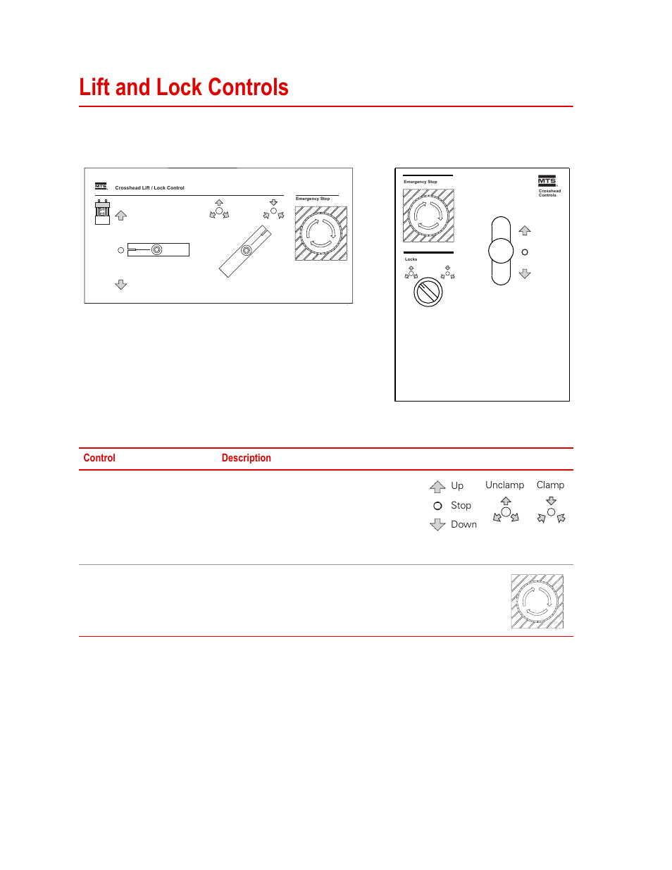 Lift and lock controls, Lift and lock controls 42 | MTS Series 311 Load Frame User Manual | Page 42 / 86