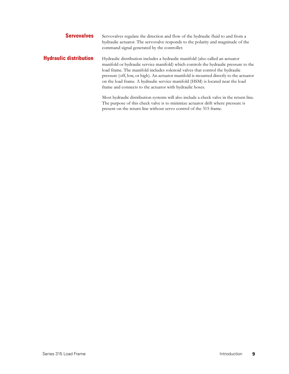 MTS Series 315 Load Frame User Manual | Page 9 / 34