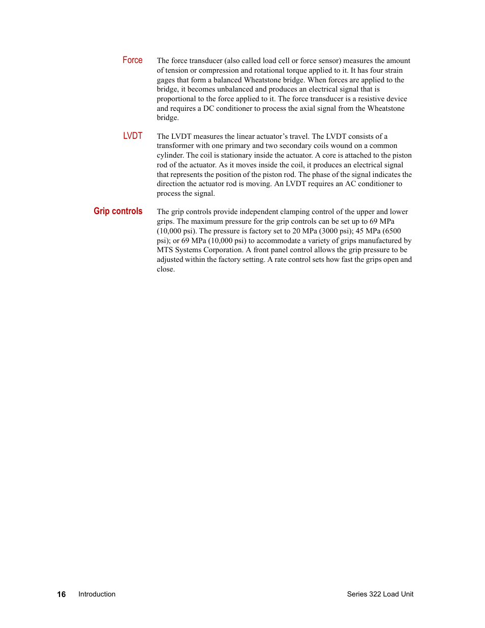 MTS Series 322 Load Frames User Manual | Page 16 / 96