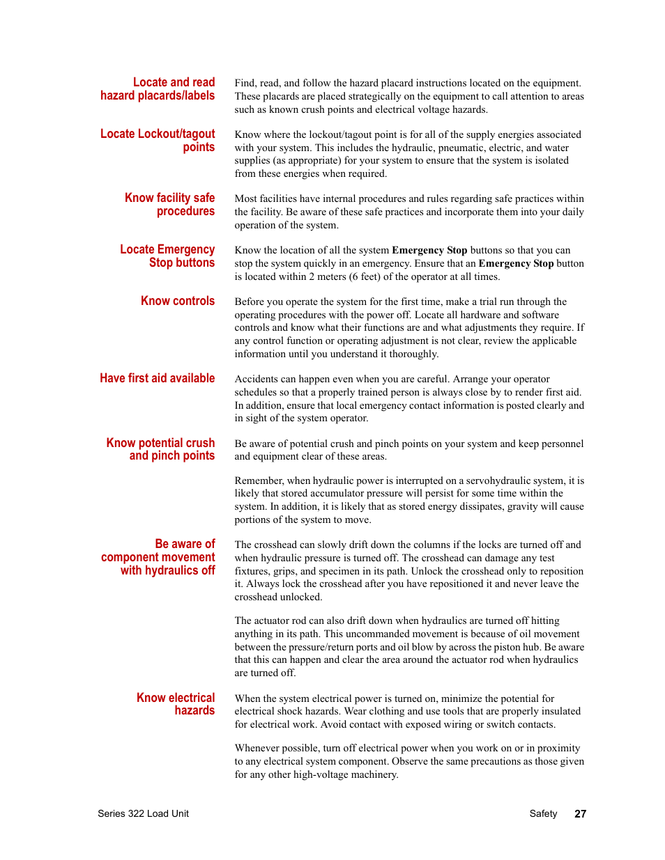 MTS Series 322 Load Frames User Manual | Page 27 / 96