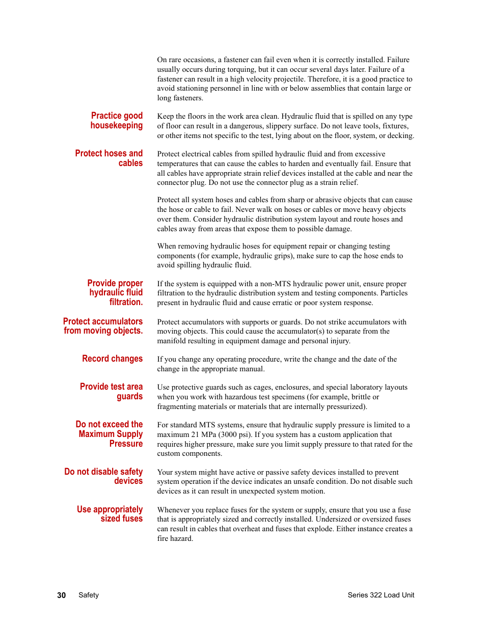 MTS Series 322 Load Frames User Manual | Page 30 / 96