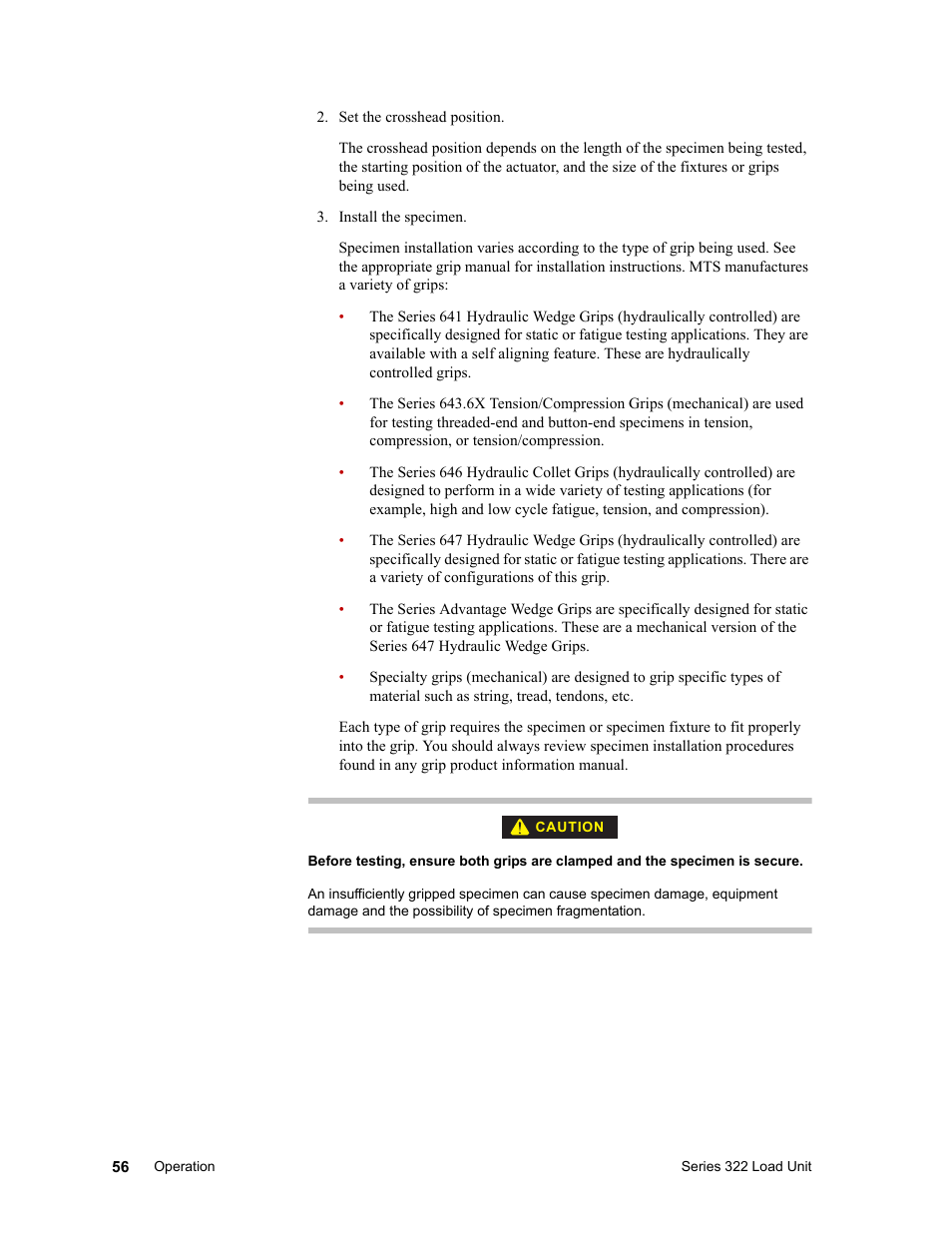 MTS Series 322 Load Frames User Manual | Page 56 / 96