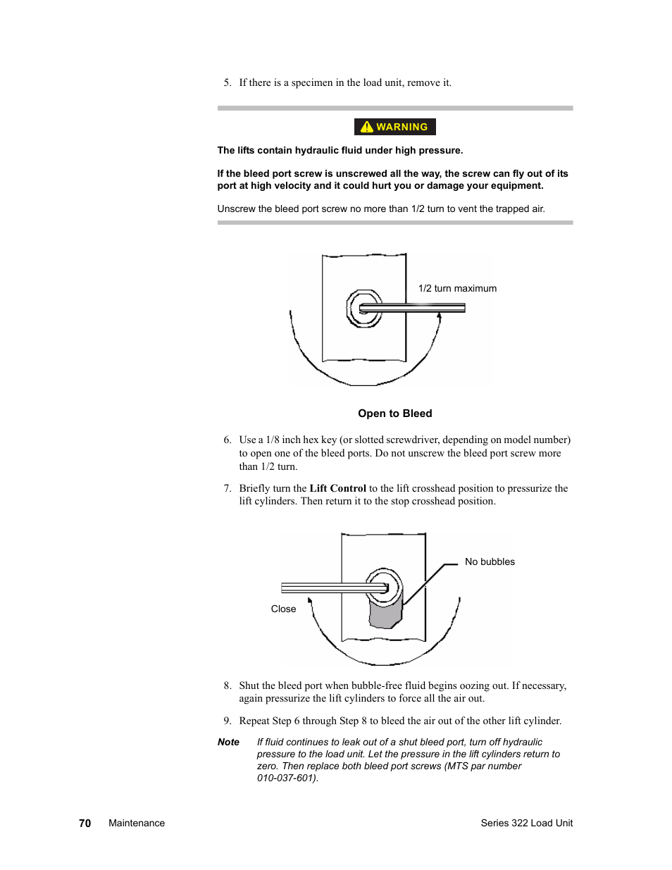 MTS Series 322 Load Frames User Manual | Page 70 / 96