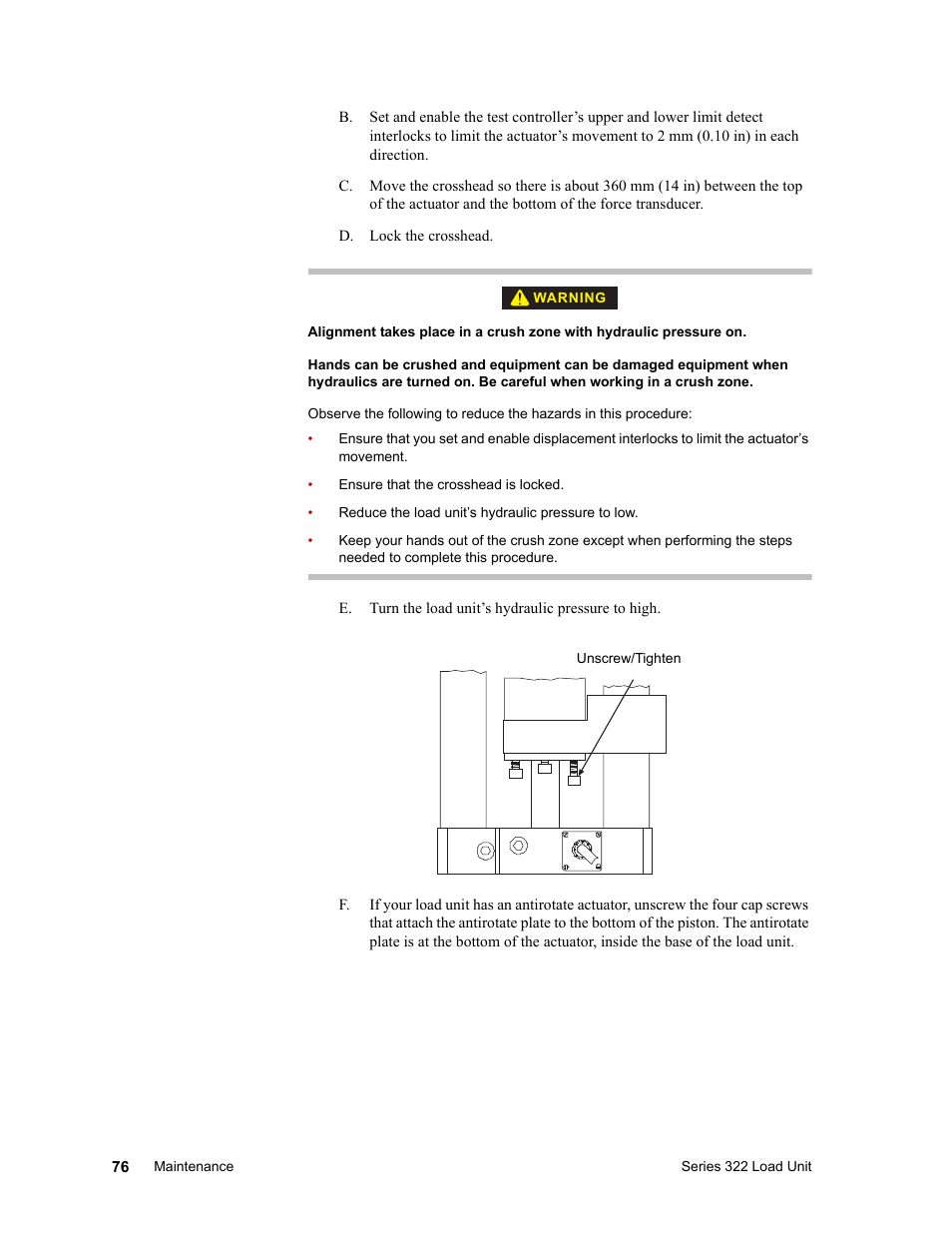 MTS Series 322 Load Frames User Manual | Page 76 / 96