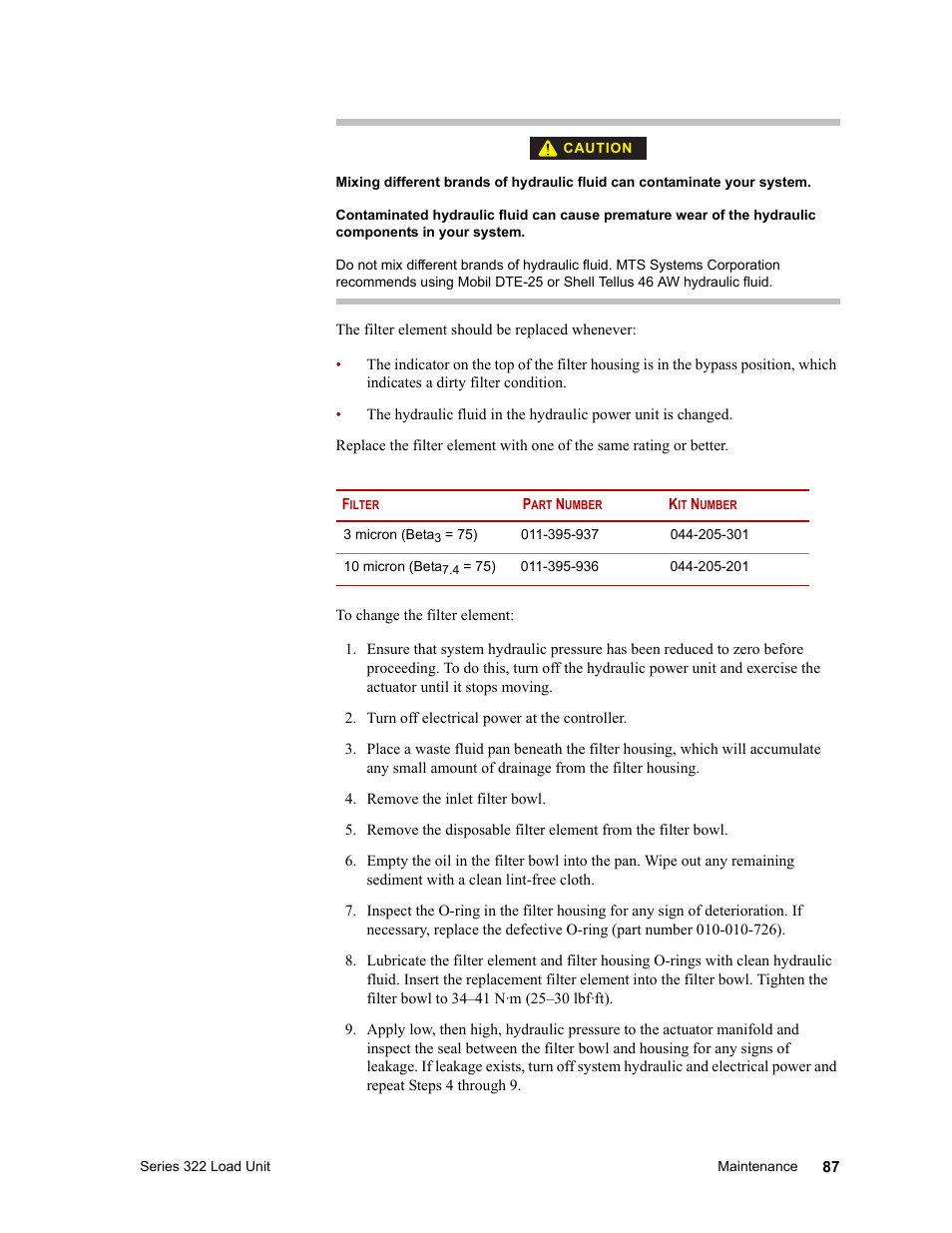 MTS Series 322 Load Frames User Manual | Page 87 / 96