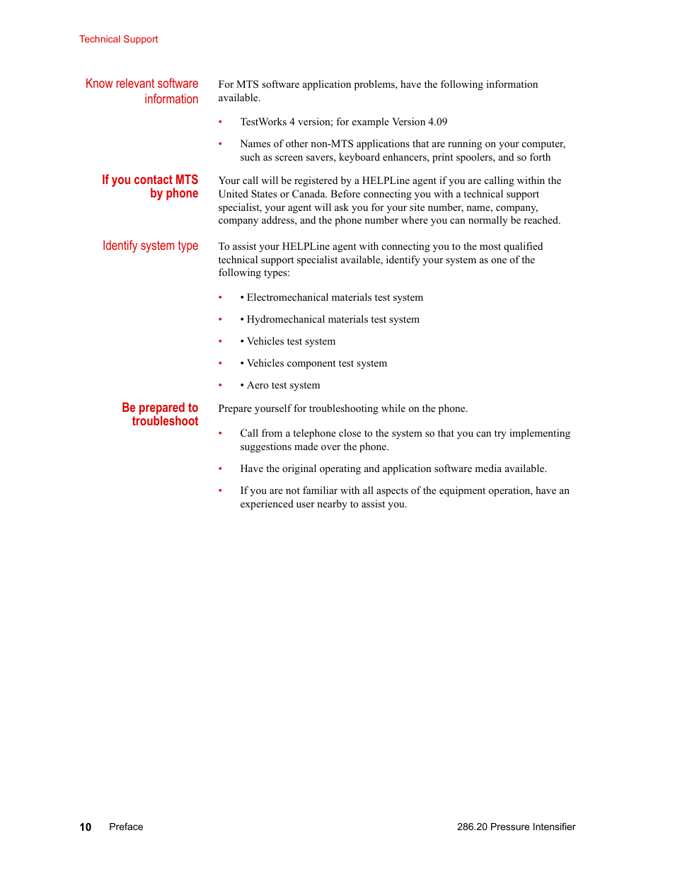 MTS Model 286-20 Confining Pressure Intensifier User Manual | Page 10 / 46