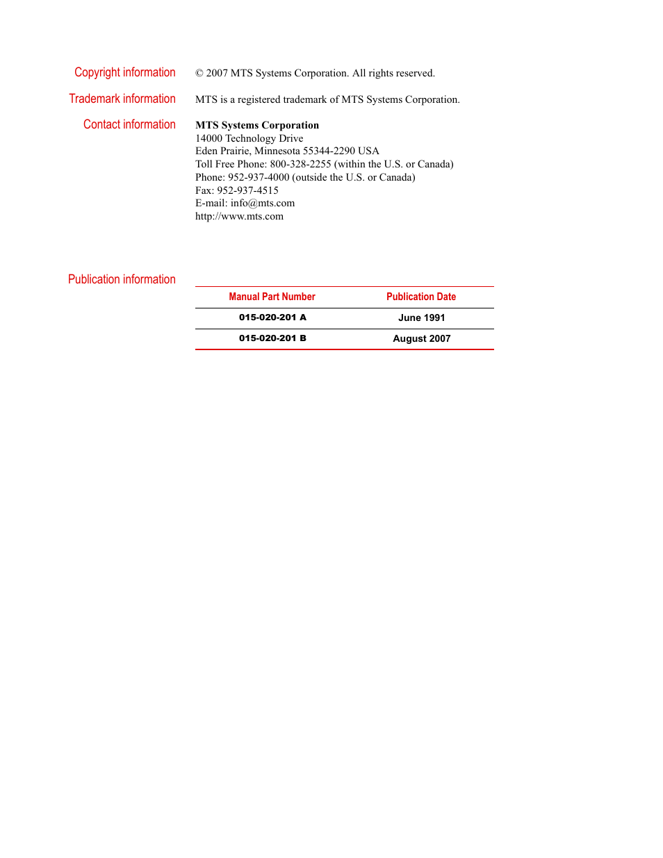 MTS Model 286-20 Confining Pressure Intensifier User Manual | Page 2 / 46