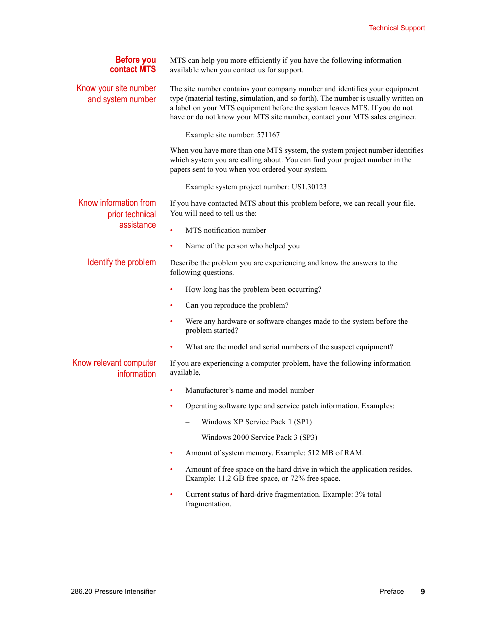 MTS Model 286-20 Confining Pressure Intensifier User Manual | Page 9 / 46