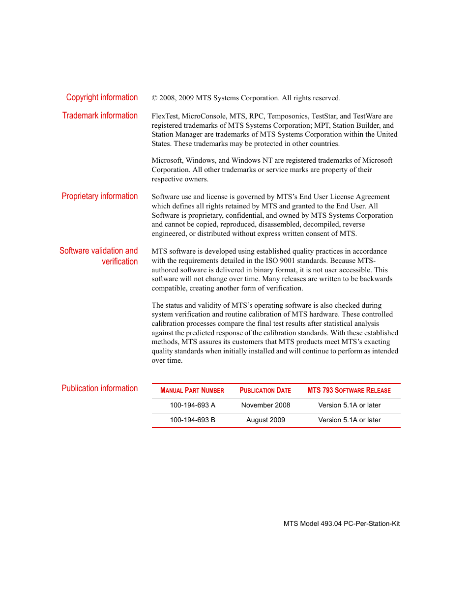 MTS Model 493-04 PC-Per-Station Kit User Manual | Page 2 / 24