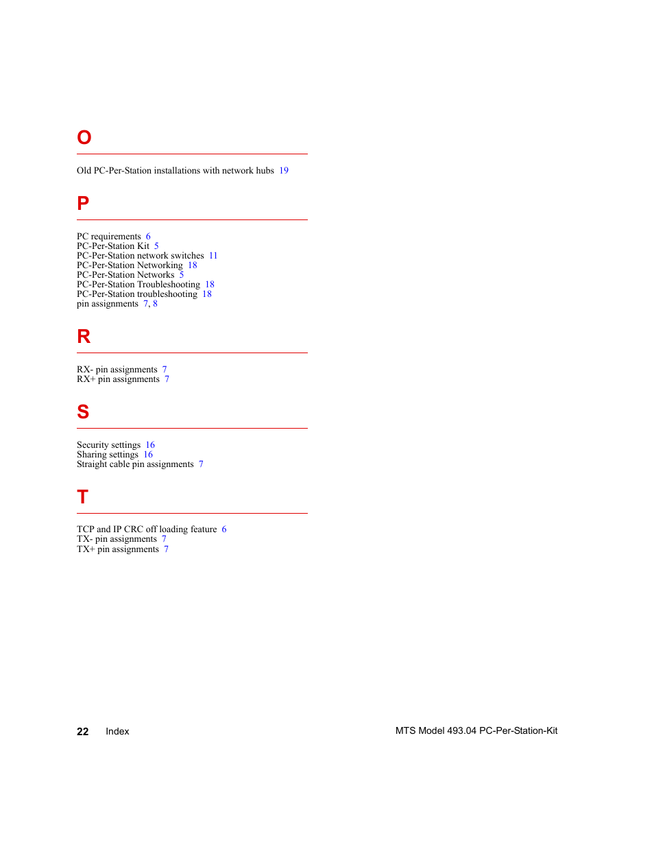 MTS Model 493-04 PC-Per-Station Kit User Manual | Page 22 / 24