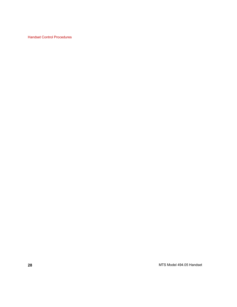 MTS Model 494-05 Handset User Manual | Page 28 / 32