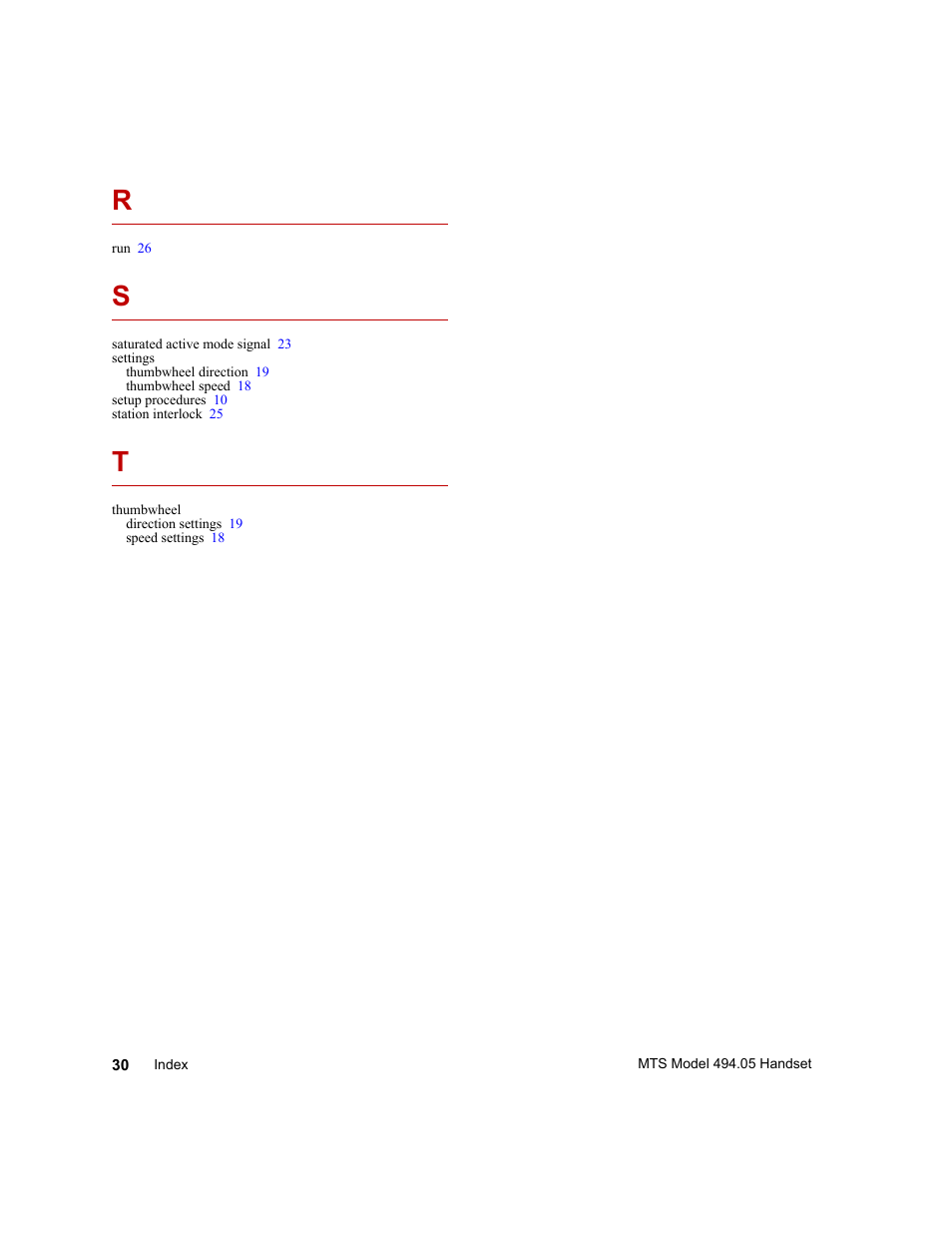 MTS Model 494-05 Handset User Manual | Page 30 / 32