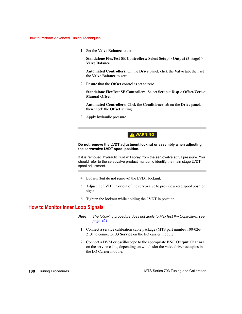 How to monitor inner loop signals, How to monitor inner loop signals 100 | MTS Series 793 User Manual | Page 100 / 218