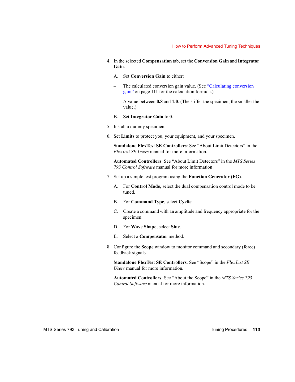 MTS Series 793 User Manual | Page 113 / 218